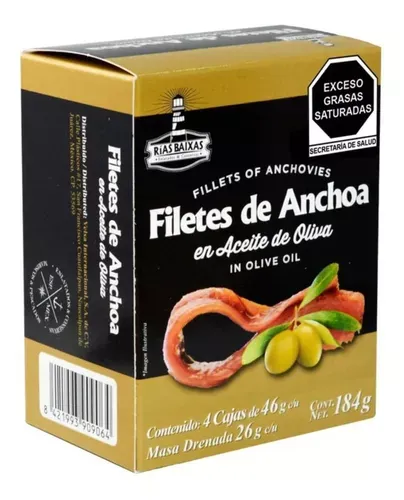RIAS BAIXAS FILETE DE ANCHOA EN ACEITE DE OLIVA 184 G
