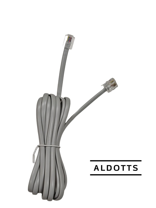 RJ11 Telephone Patch Cable 1.5M 2 Pairs (Pure Copper)- Grey