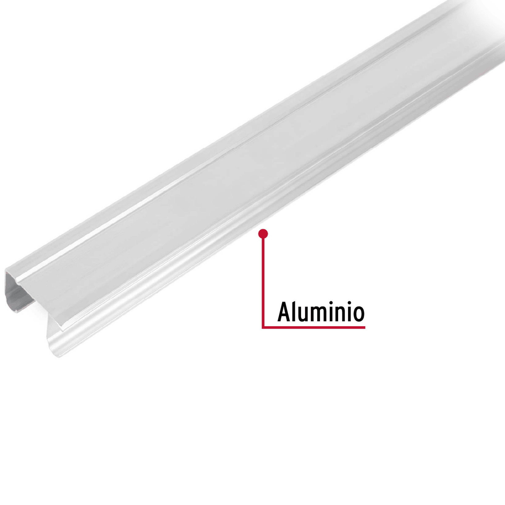 Riel superior 'JJ' de aluminio para puerta corrediza 2 m-RJJ-20 / 48972