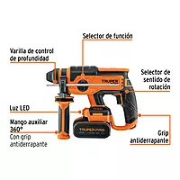 Rotomartillo SDS Plus 20V, 2 J, 1 batería 4Ah, PRO, 103263 - ROEI-20A