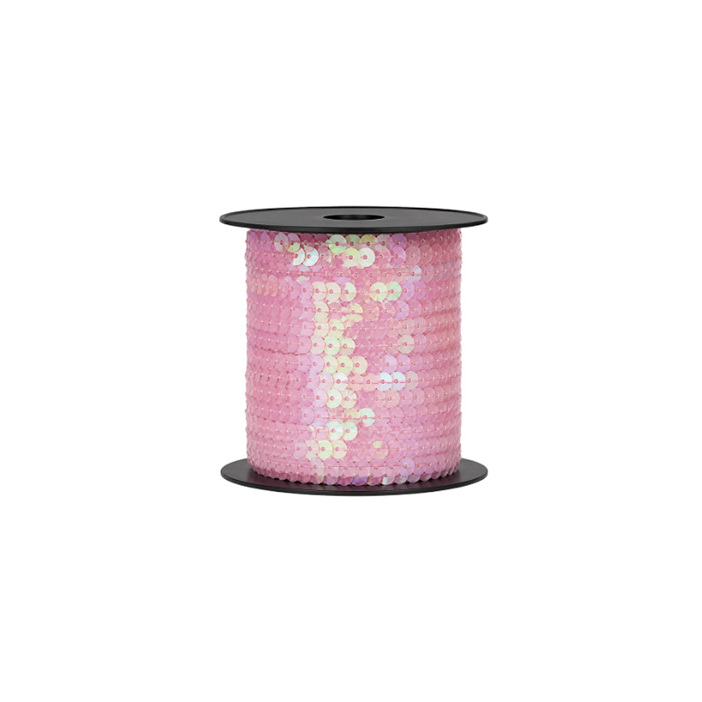 Lentejuela Lisa Rosado irisado Rollo X 100 Yds