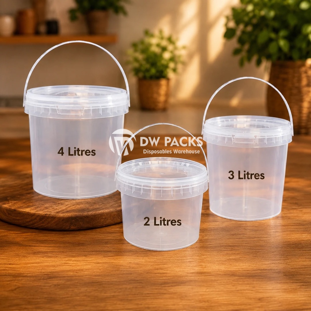 BIG TRANSPARENT ROUND TAMPER PROOF BUCKET (2L/3L/4L)