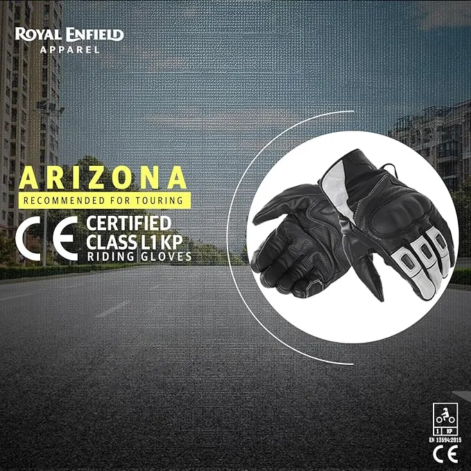 ROYAL ENFIELD ARIZONA LEATHER GLOVES GREY L