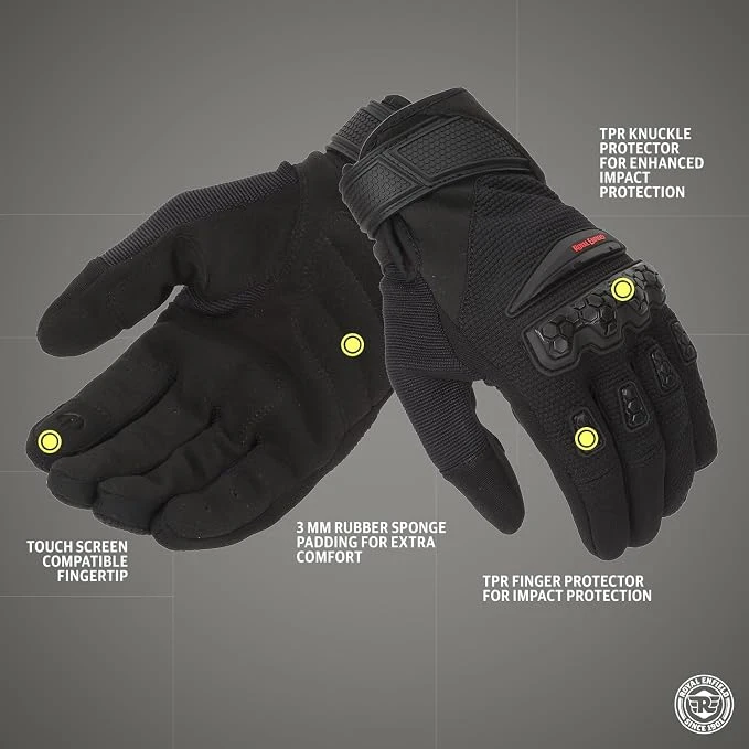 ROYAL ENFIELD HUSTLE GLOVES V2 BLACK XL ROYAL ENFIELD HUSTLE GLOVES V2 BLACK XL