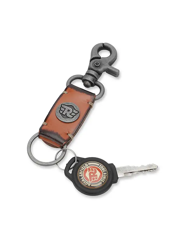 ROYAL ENFIELD LEATHER KEY CHAIN TAN