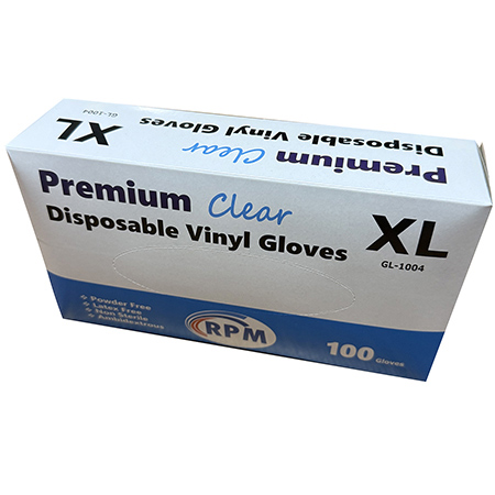 RPM Vinyl Powder Free Glove Clear- XL