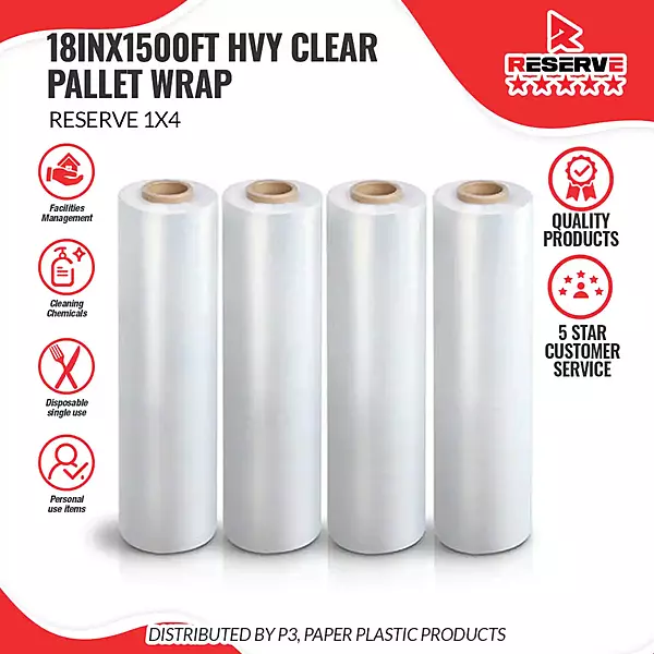 Pallet Wrap 18"x1500" HVY Clear Reserve 4/1