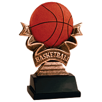 Ribbon Resin Trophy-Basketball-5.5in.