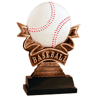 Ribbon Resin Trophy-Baseball-7in.