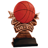Ribbon Resin Trophy-Basketball-7in.