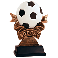 Ribbon Resin Trophy-Soccer-7in.