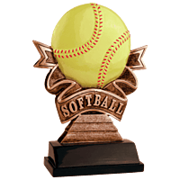 Ribbon Resin Trophy-Softball-7in.