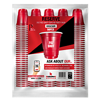 16oz Red Plastic Cups Reserve 20/50