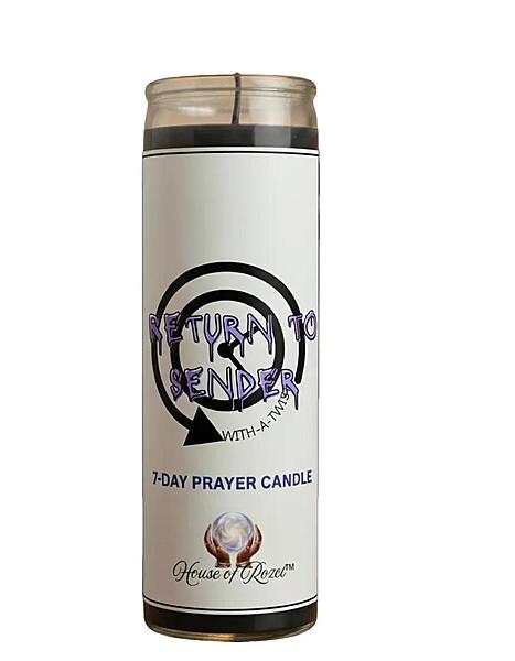Return To Sender with a Twist Prayer Candle