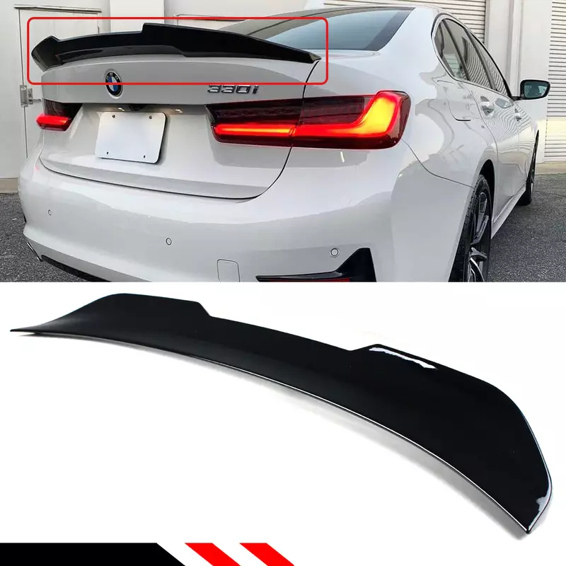 BMW G80 M3 & G20 3 Series Gloss Black PSM Style High Kick Rear Trunk Spoiler
