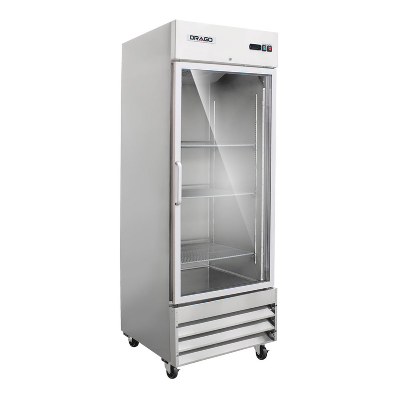 Refrigerador acero inoxidable 1 puerta de cristal