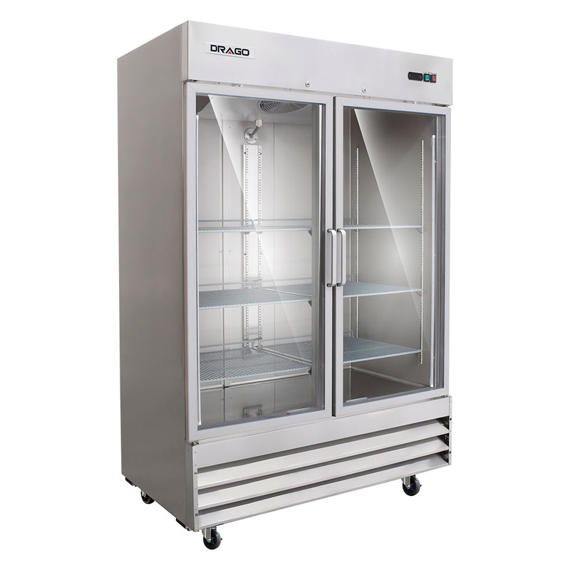 Refrigerador acero inoxidable 2 puertas de cristal