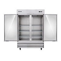 Congelador acero inoxidable 2 puertas de cristal