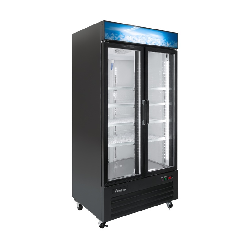 Refrigerador comercial de 2 puertas de cristal
