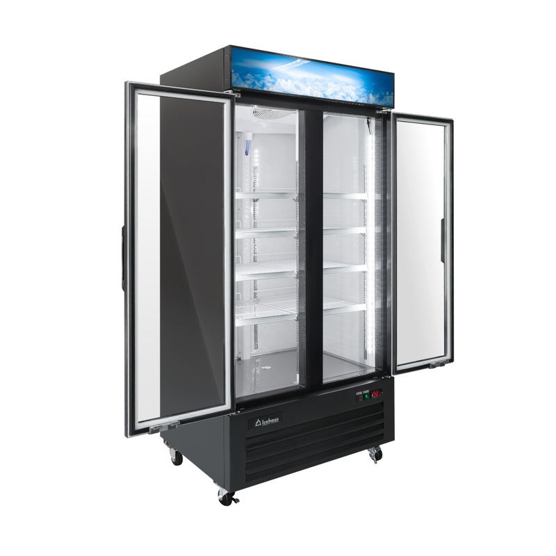 Refrigerador comercial de 2 puertas de cristal
