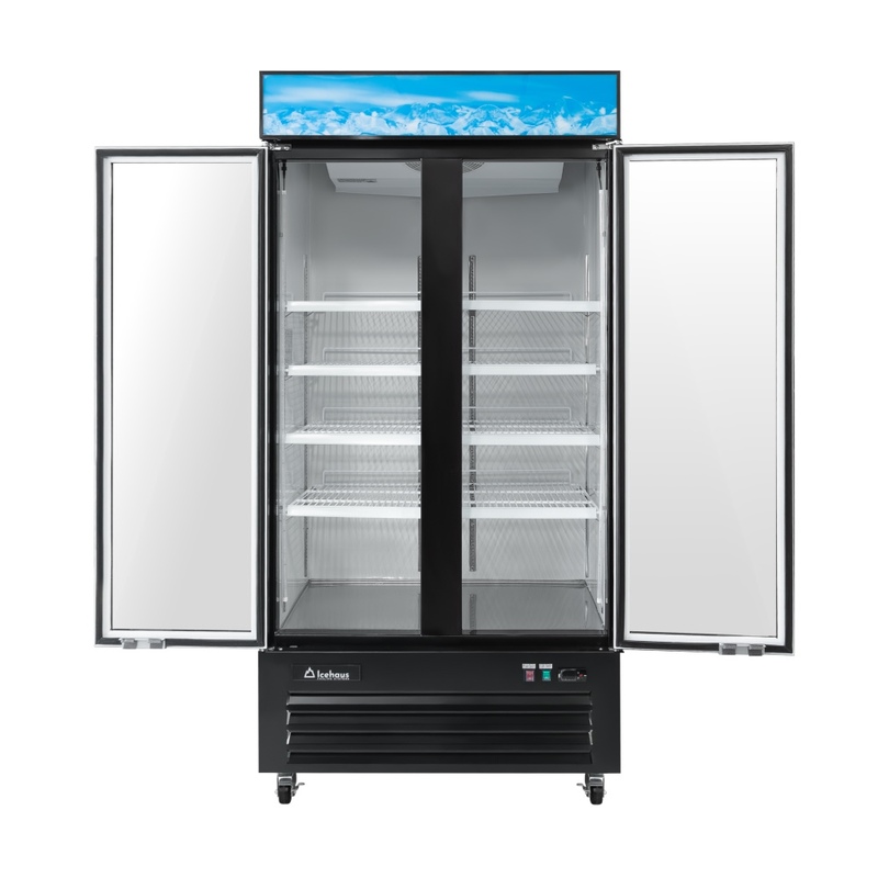 Refrigerador comercial de 2 puertas de cristal