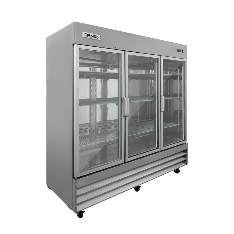 Refrigerador en inoxidable 3 puertas cristal