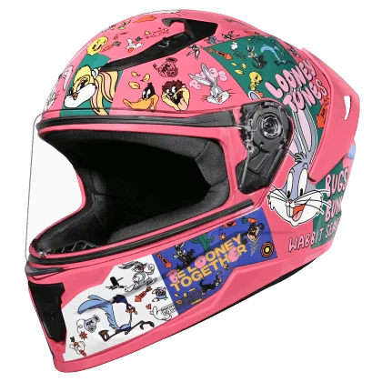 STUDDS RAIDER YOUTH LOONEY TUNES EDITION BABY PINK PURPLE/GREEN C/V (XS)