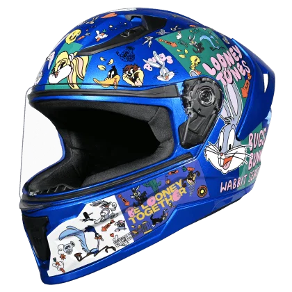 STUDDS RAIDER YOUTH LOONEY TUNES EDITION FLAME BLUE/GREEN C/V (XS) STUDDS RAIDER YOUTH LOONEY TUNES EDITION FLAME BLUE/GREEN C/V (XS)