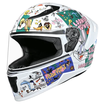 STUDDS RAIDER YOUTH LOONEY TUNES EDITION FLAME BLUE/PURPLE GREEN C/V (XS) STUDDS RAIDER YOUTH LOONEY TUNES EDITION FLAME BLUE/PURPLE GREEN C/V (XS)