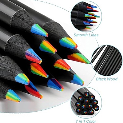 Rainbow Colour Pencils set - 12 Pencils