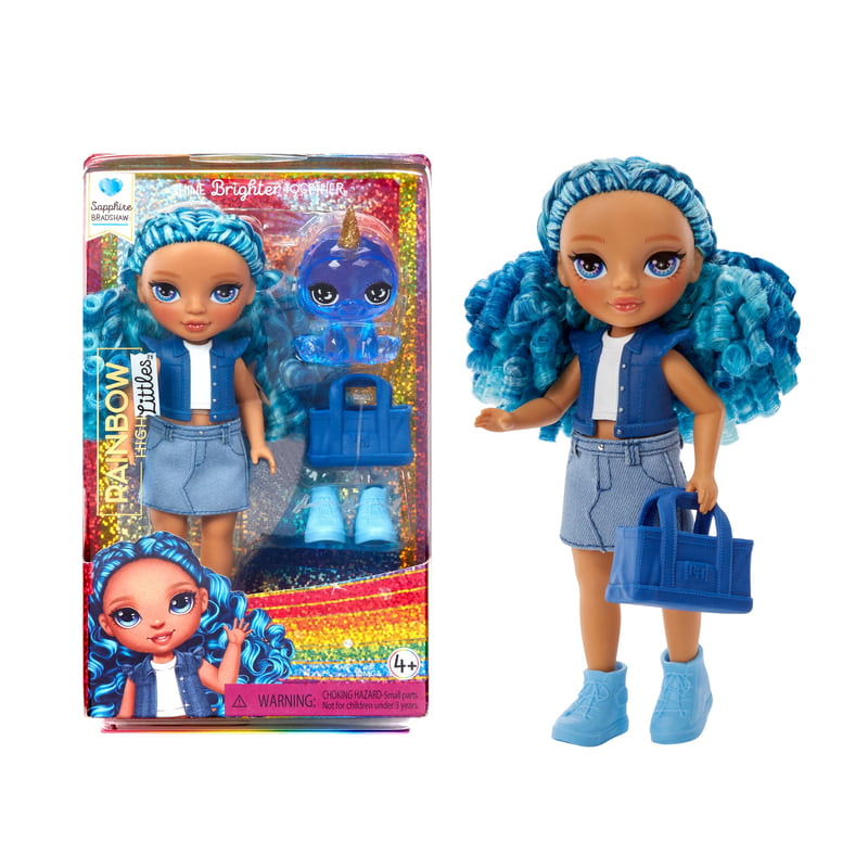 Rainbow High Littles Sapphire Bradshaw, Blue, 5.5" Posable Small Doll