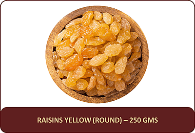 Raisins (Yellow - Round) - 250 Gms