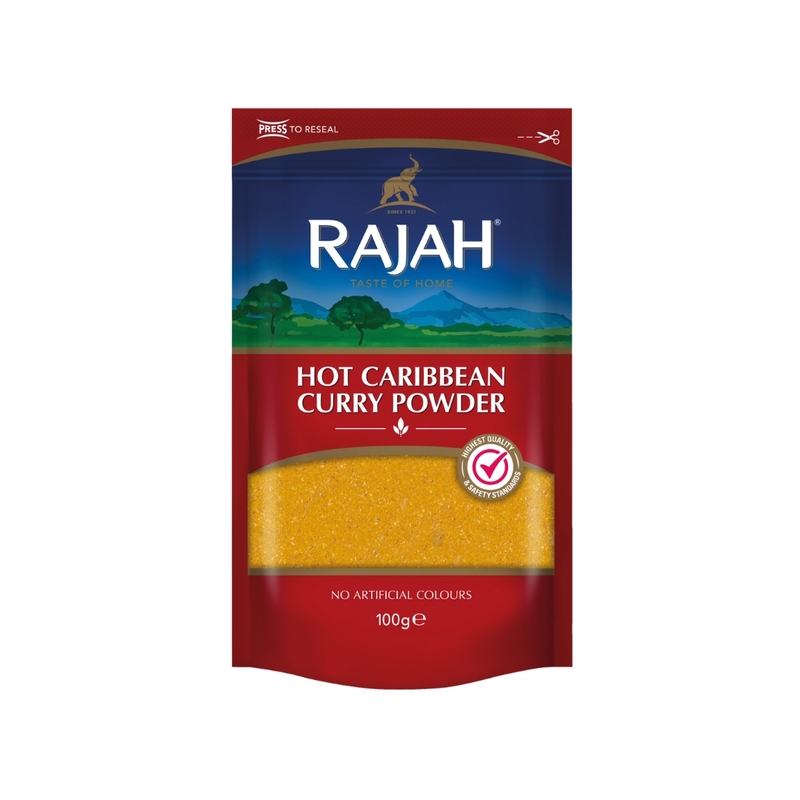 10556 Rajah Hot Caribbean Curry Powder 100g X 10
