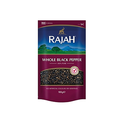 10563 Rajah Whole Black Pepper 100g X 10