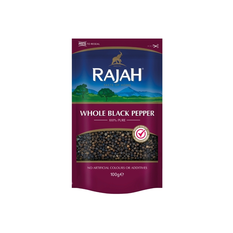 10563 Rajah Whole Black Pepper 100g X 10