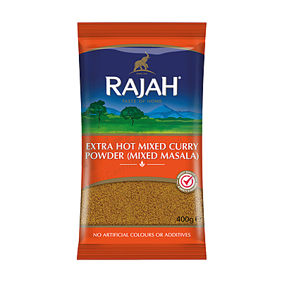 24749 Rajah Extra Hot Mxd Curry Powder 400g X 10