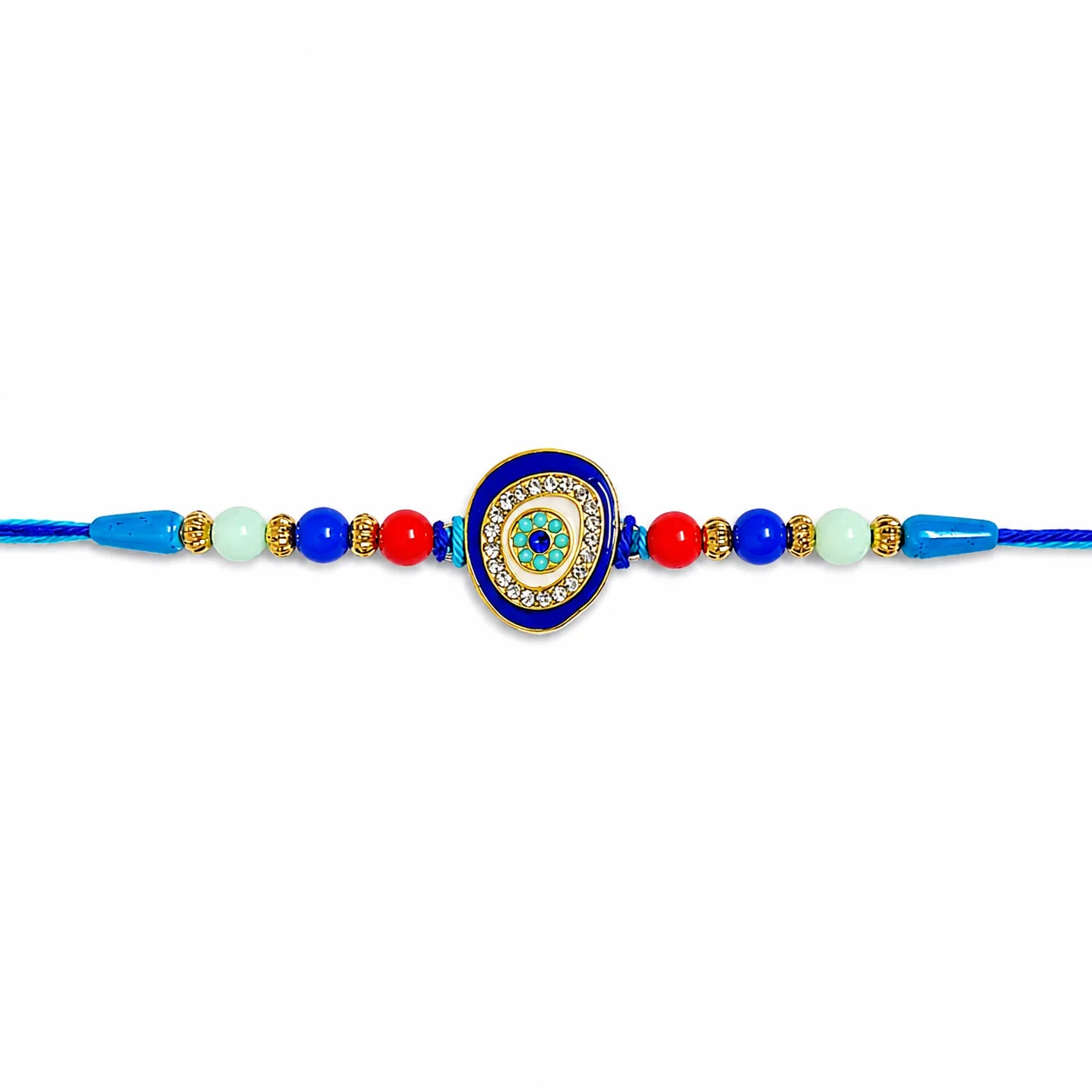Evil Eye Kundan Diamond Rakhi for Brother | Designer Beaded Raksha Bandhan Rakhi