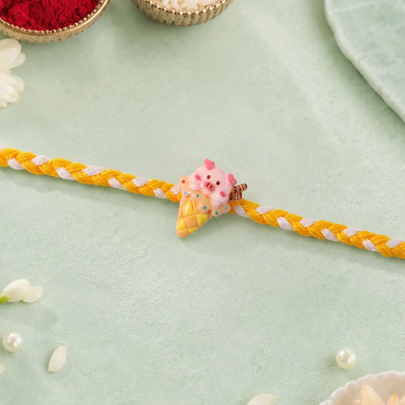 Cute Pig Ice Cream Rakhi for Kids – Designer Cartoon Rakhi for Brothers & Raksha Bandhan