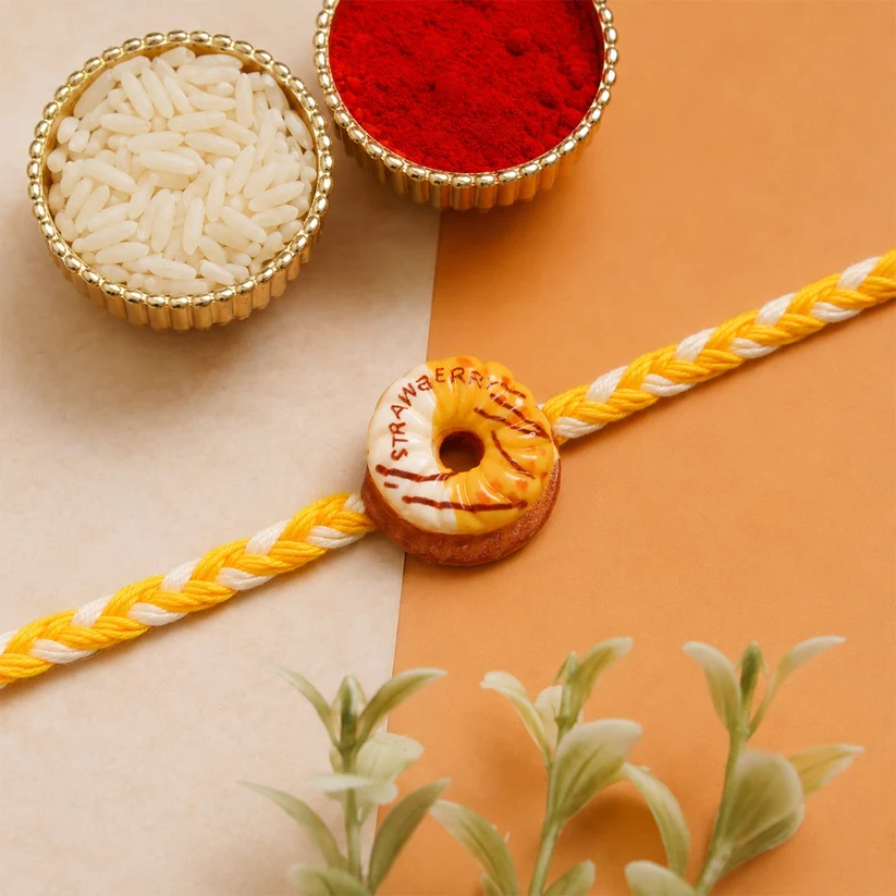 Cute Donut Charm Rakhi for Brother – Fun Designer Kids Rakhi