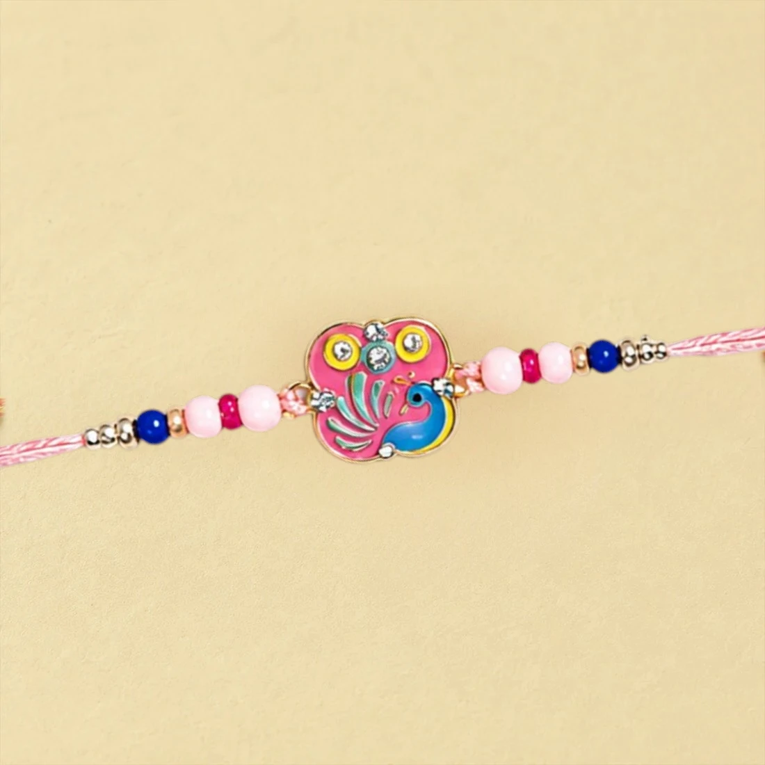 Peacock Designer Rakhi for Brother | Premium Beaded Traditional Raksha Bandhan Rakhi