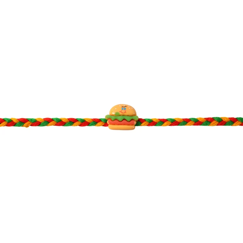 Cute Burger Charm Rakhi for Brother – Fun Designer Kids Rakhi