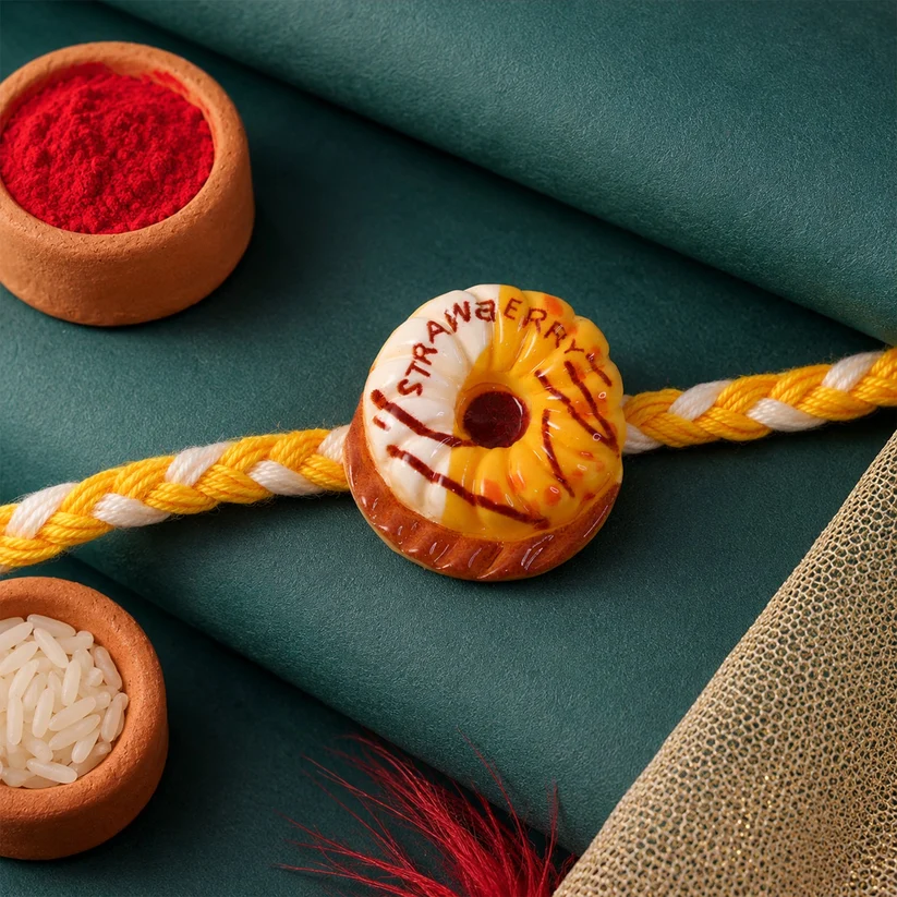 Cute Donut Charm Rakhi for Brother – Fun Designer Kids Rakhi