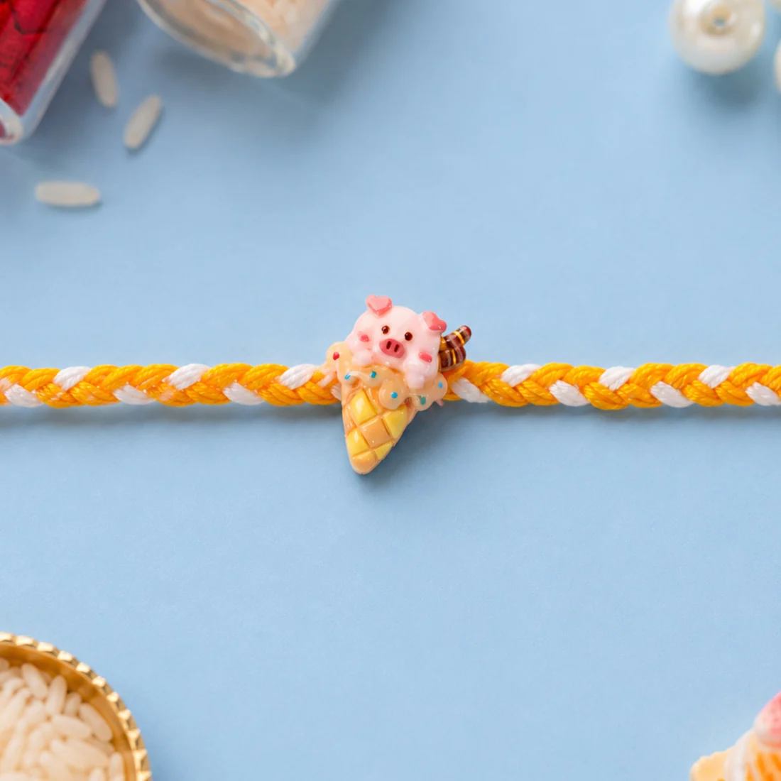 Cute Pig Ice Cream Rakhi for Kids – Designer Cartoon Rakhi for Brothers & Raksha Bandhan