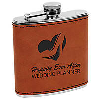 6 oz Leatherette Wrapped Flask