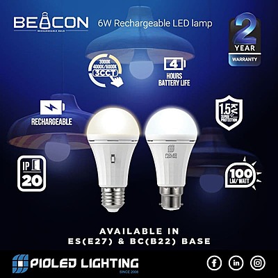 LAMP: 6W Rechargable LED Beacon Bulb B22 LAMP: 6W Rechargable LED Beacon Bulb B22