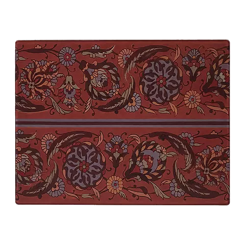 Rectangular Acrylic Placemat, Burgundy Florals