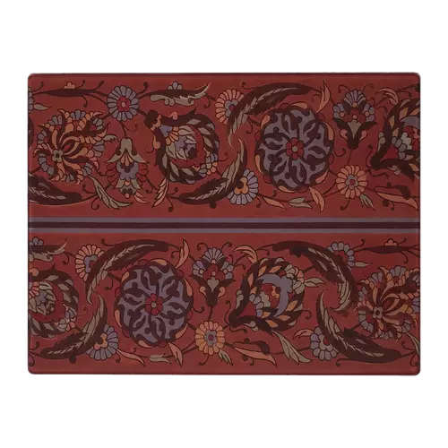 Rectangular Acrylic Placemat, Burgundy Florals