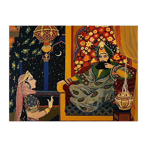 Rectangular Acrylic Placemat, Moonlit Court