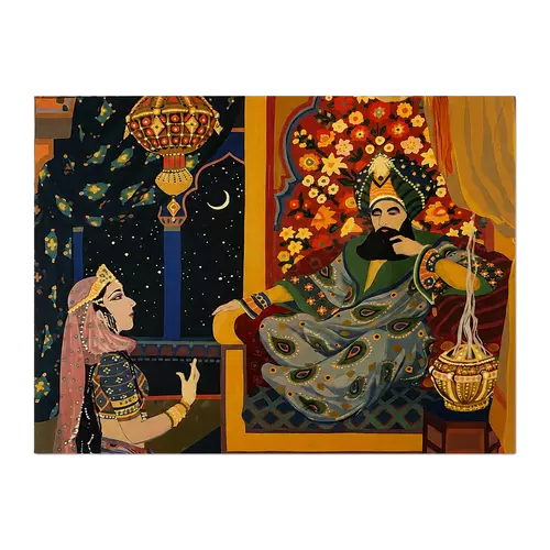 Rectangular Acrylic Placemat, Moonlit Court