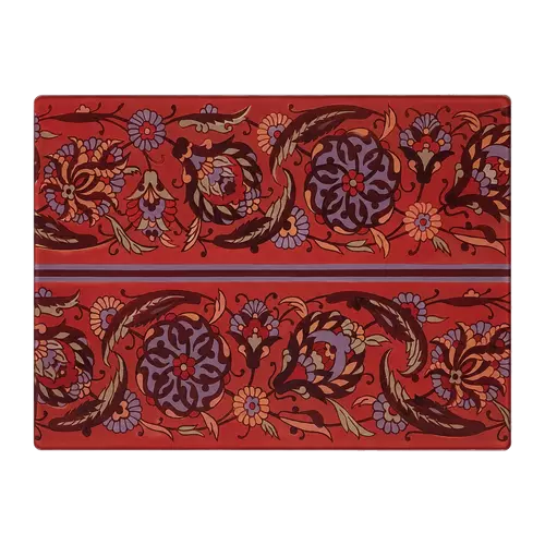 Rectangular Acrylic Placemat, Scarlet Florals